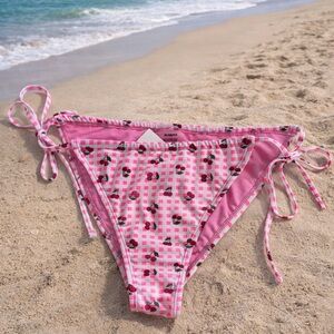 Cherry Print Pink Bikini Bottom